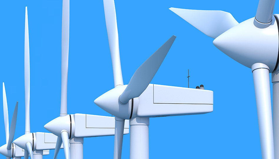 Wind turbines representing responsible corporate citizenship