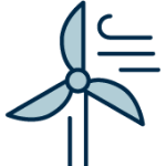 Wind turbine icon symbolizing sustainability commitment
