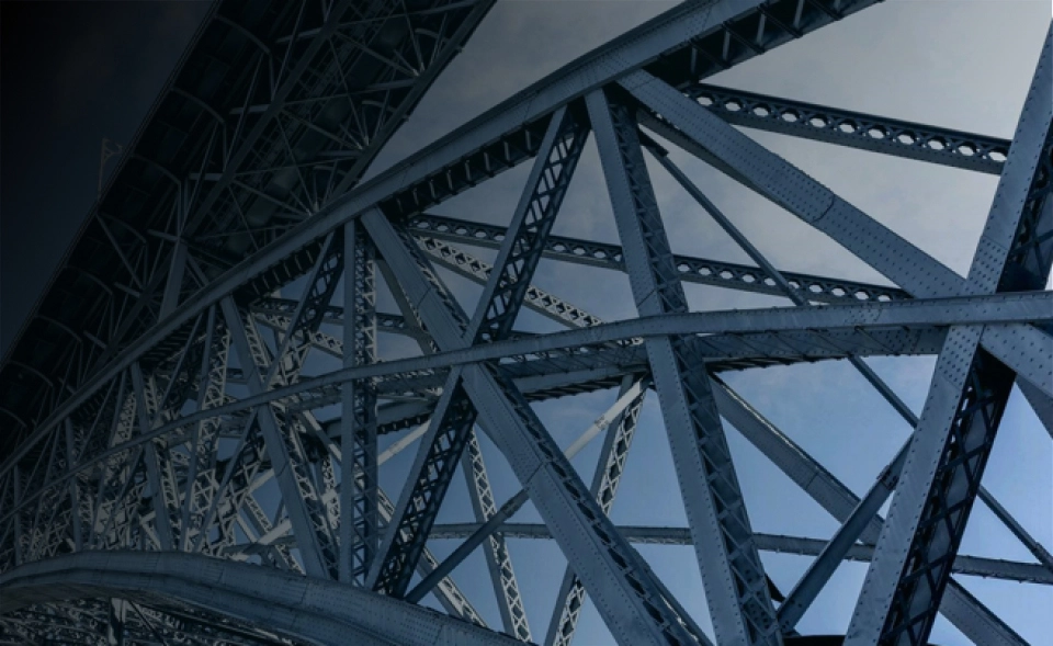 Steel structural framework representing GRN Steel products