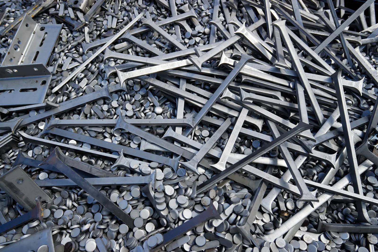 Mixed construction scrap metal prepared for recycling Mixed construction scrap metal prepared for recycling