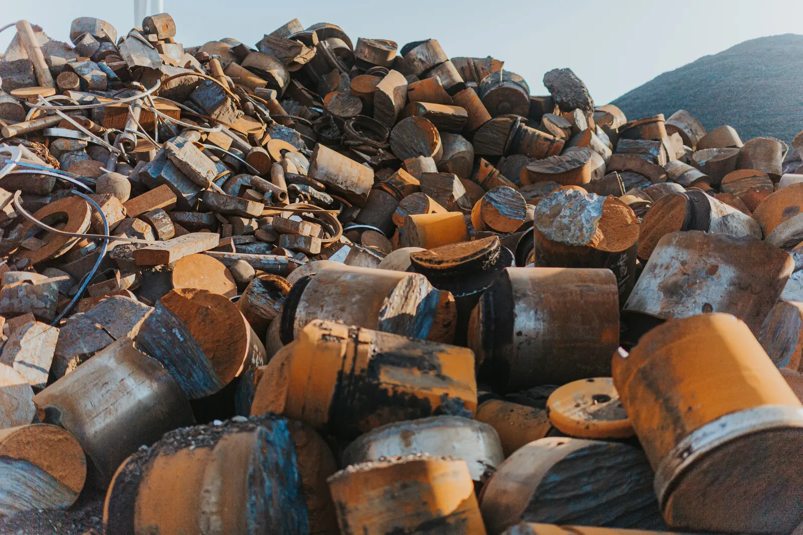 Pile of heavy melting steel scrap