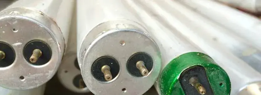 Fluorescent light bulbs that are not accepted for metal recycling